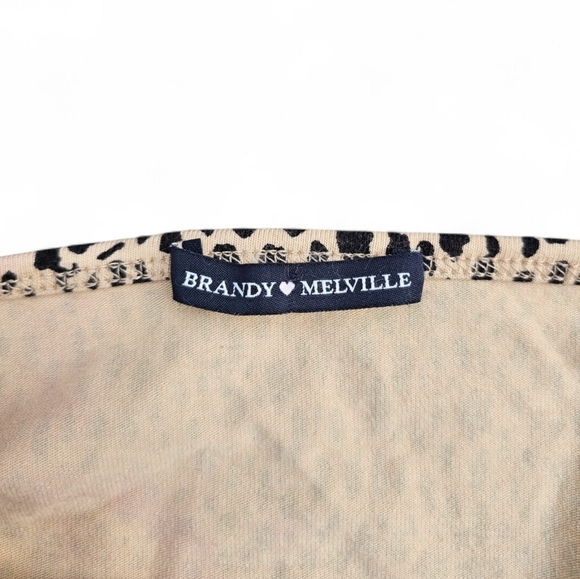 Brandy Melville Tan Leopard Print Crop Top Stretch Brallete Tank, One Size XS-S - Picture 4 of 4